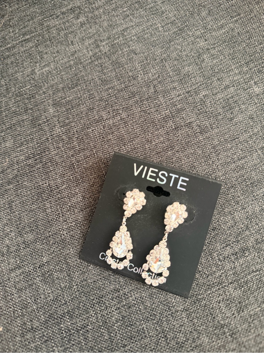 Vieste Sparkling Champagne Teardrop Earrings